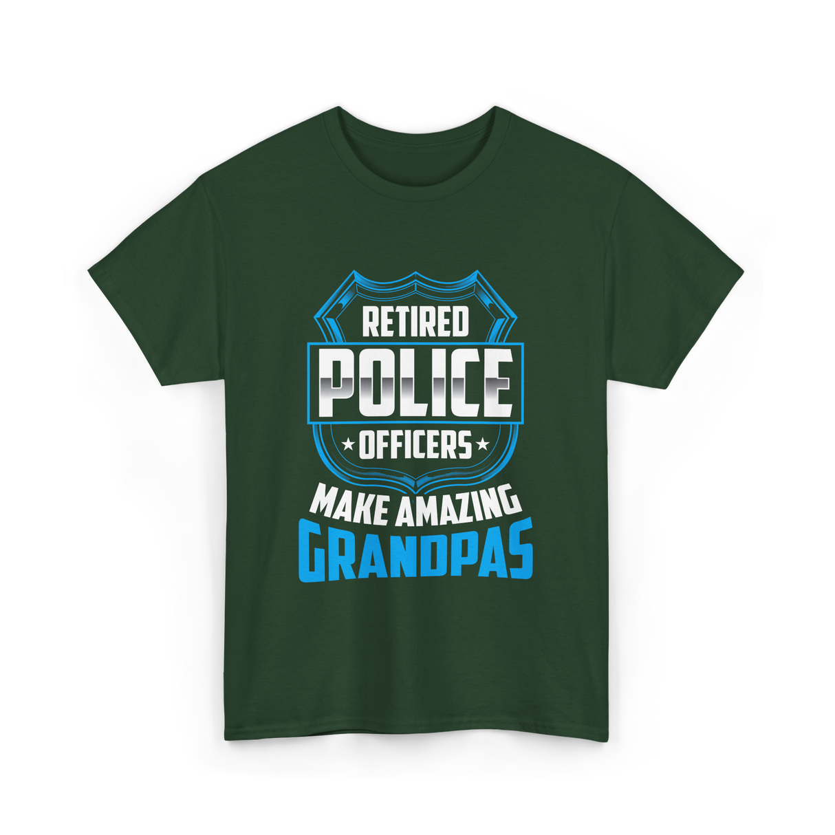 Retired Police Officers Grandpas T-Shirt - Forest Green