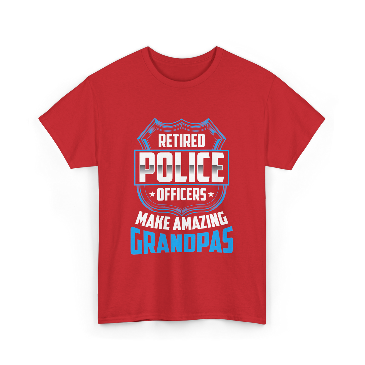 Retired Police Officers Grandpas T-Shirt - Red