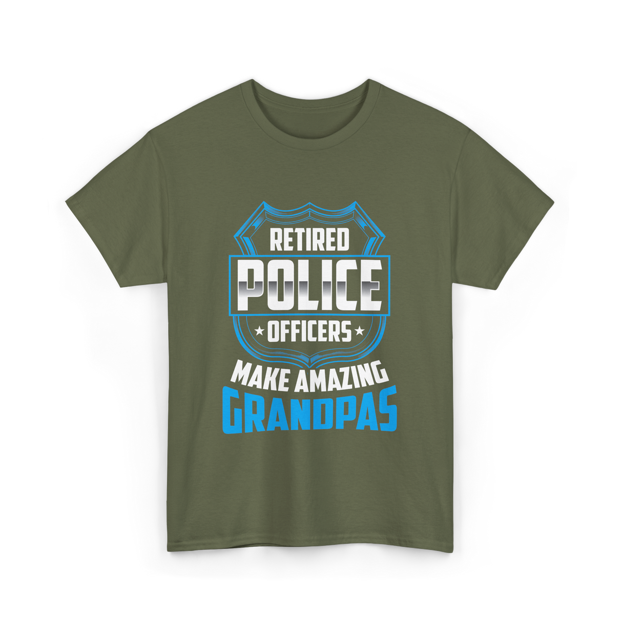 Retired Police Officers Grandpas T-Shirt - Military Green