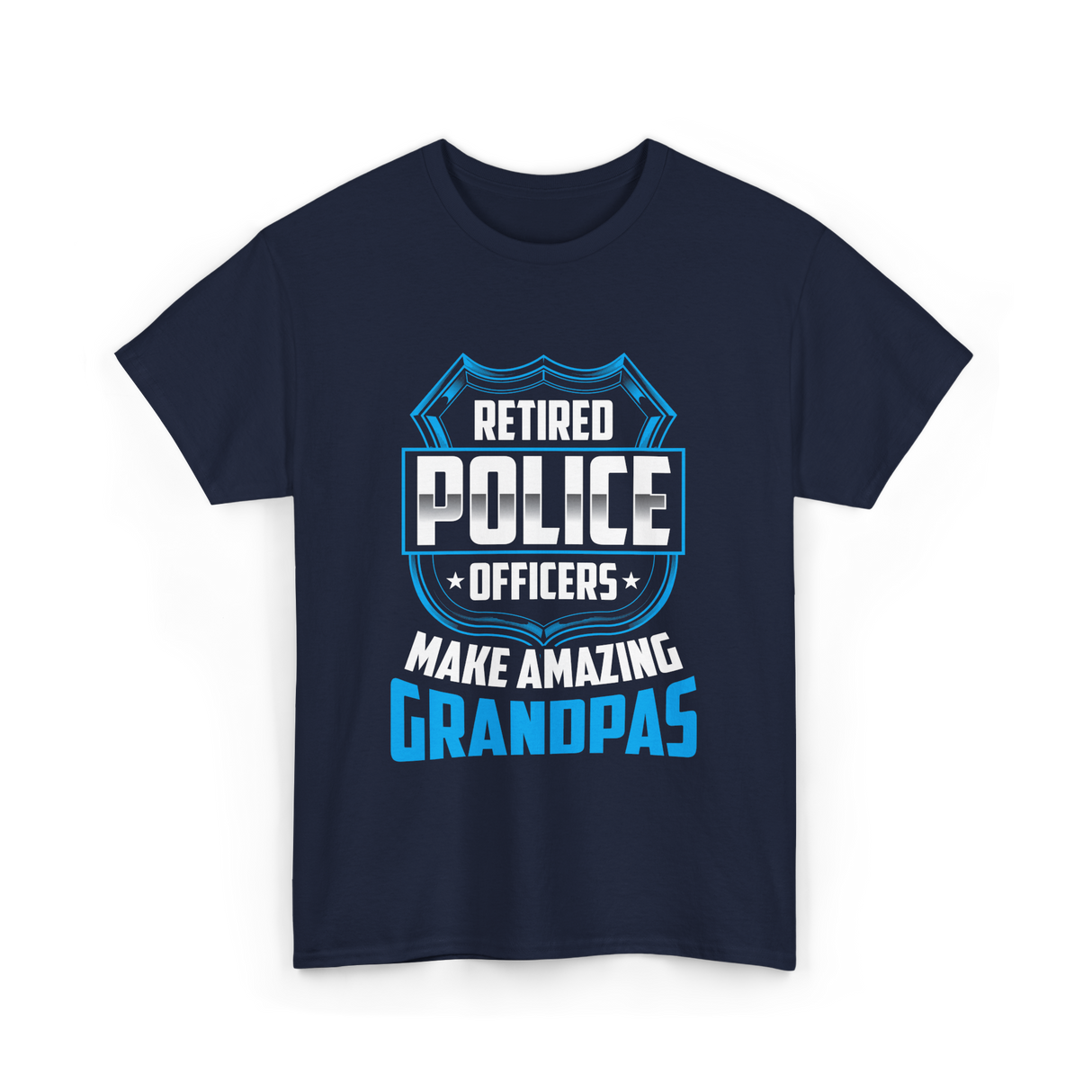 Retired Police Officers Grandpas T-Shirt - Navy