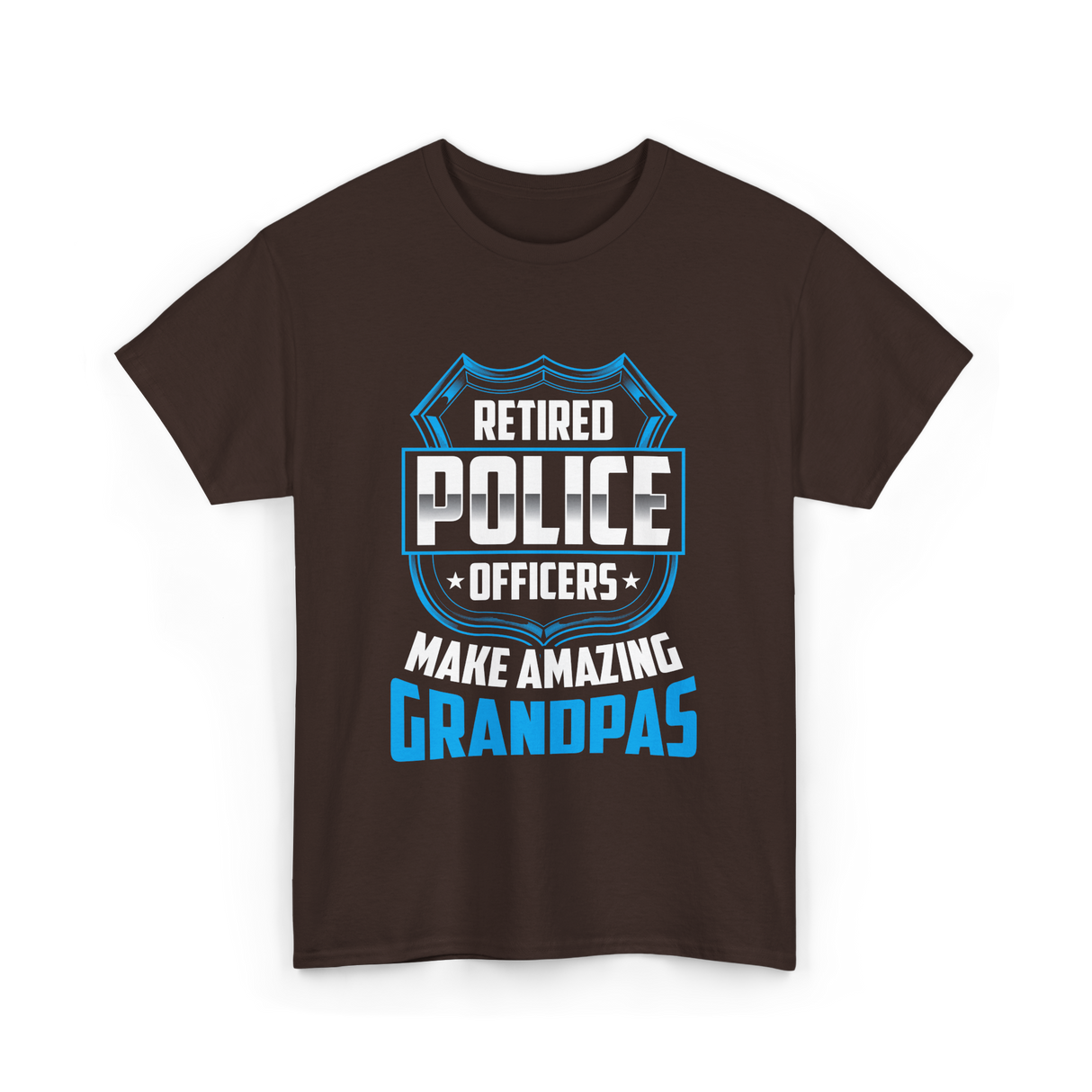 Retired Police Officers Grandpas T-Shirt - Dark Chocolate