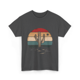 Retro Cactus Sunset Cactus T-Shirt - Dark Heather