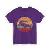 Retro Crocodile Animal Design T-Shirt - Purple