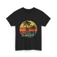 Retro Crocodile Sunset Gator T-Shirt - Black