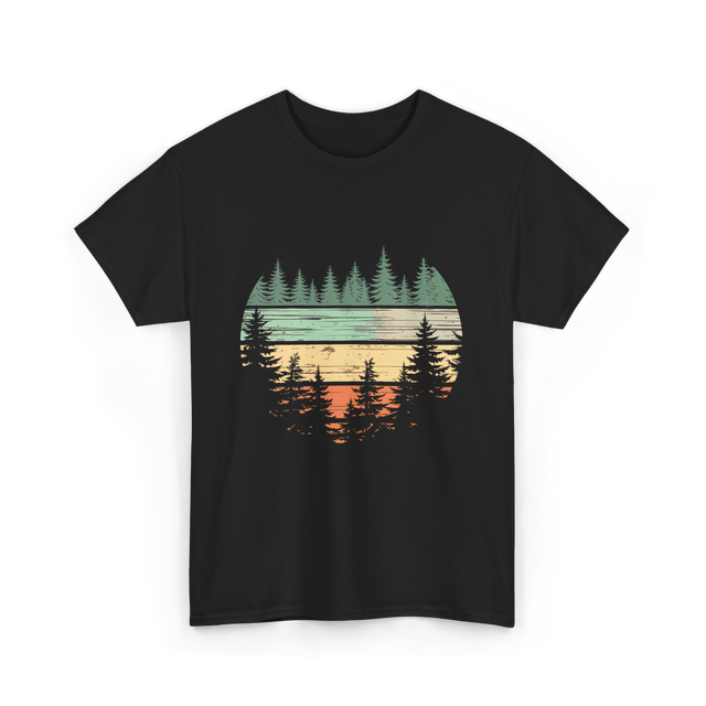 Retro Forest Nature Outdoors T-Shirt - Black