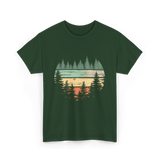 Retro Forest Nature Outdoors T-Shirt - Forest Green