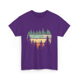 Retro Forest Nature Outdoors T-Shirt - Purple