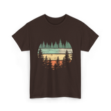 Retro Forest Nature Outdoors T-Shirt - Dark Chocolate