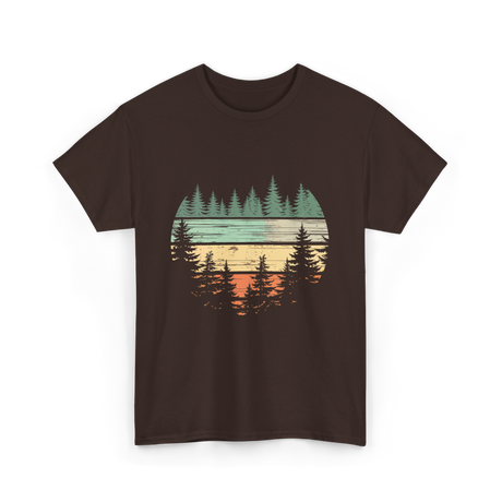 Retro Forest Nature Outdoors T-Shirt - Dark Chocolate