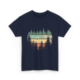 Retro Forest Nature Outdoors T-Shirt - Navy