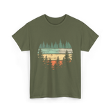 Retro Forest Nature Outdoors T-Shirt - Military Green