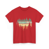 Retro Forest Nature Outdoors T-Shirt - Red