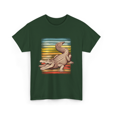 Retro Gator Crocodile Animal Lover T-Shirt - Forest Green