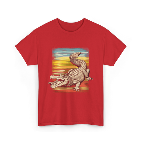 Retro Gator Crocodile Animal Lover T-Shirt - Red