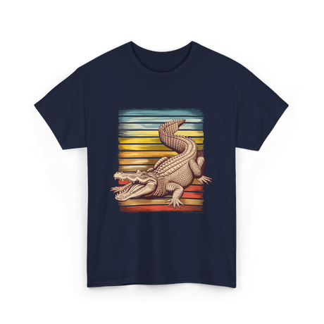 Retro Gator Crocodile Animal Lover T-Shirt - Navy