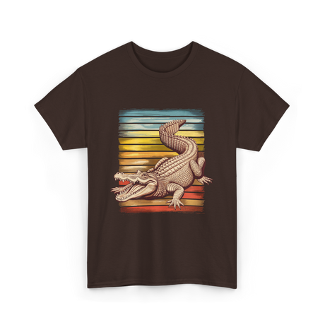 Retro Gator Crocodile Animal Lover T-Shirt - Dark Chocolate