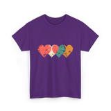 Retro Hearts T-Shirt - Purple