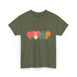 Retro Hearts T-Shirt - Military Green