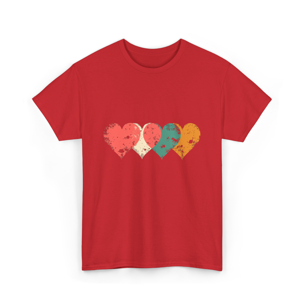 Retro Hearts T-Shirt - Red