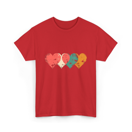 Retro Hearts T-Shirt - Red