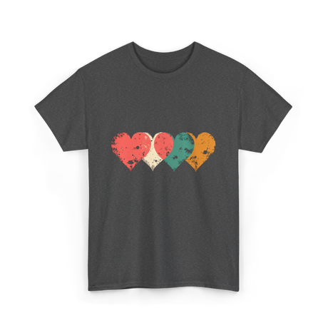 Retro Hearts T-Shirt - Dark Heather