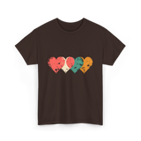 Retro Hearts T-Shirt - Dark Chocolate