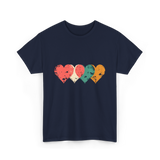 Retro Hearts T-Shirt - Navy