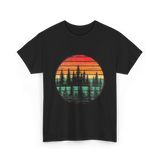 Retro Nature Trees T-Shirt - Black