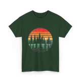 Retro Nature Trees T-Shirt - Forest Green