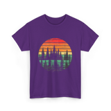 Retro Nature Trees T-Shirt - Purple