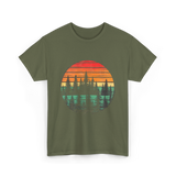 Retro Nature Trees T-Shirt - Military Green