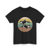 Retro Orca Wildlife T-Shirt - Black