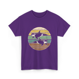 Retro Orca Wildlife T-Shirt - Purple