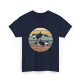 Retro Orca Wildlife T-Shirt - Navy