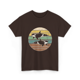 Retro Orca Wildlife T-Shirt - Dark Chocolate