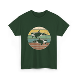 Retro Orca Wildlife T-Shirt - Forest Green