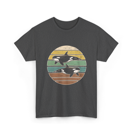 Retro Orca Wildlife T-Shirt - Dark Heather