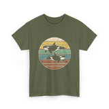 Retro Orca Wildlife T-Shirt - Military Green