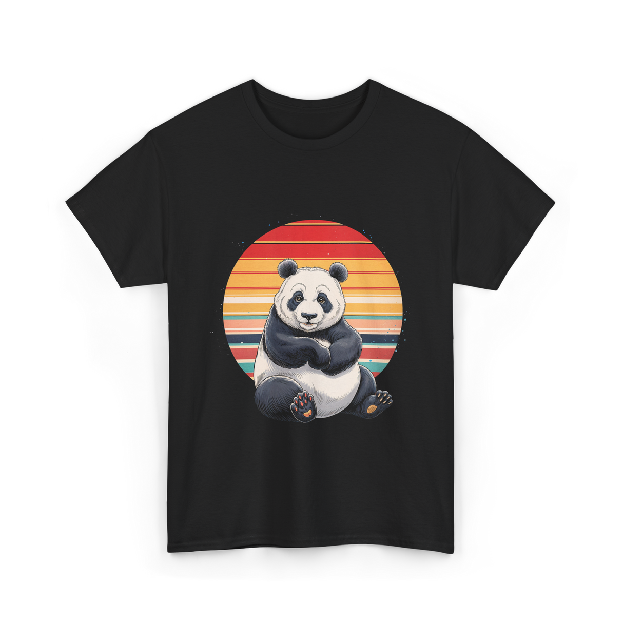 Retro Panda Kawaii Panda T-Shirt - Black