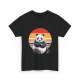 Retro Panda Kawaii Panda T-Shirt - Black