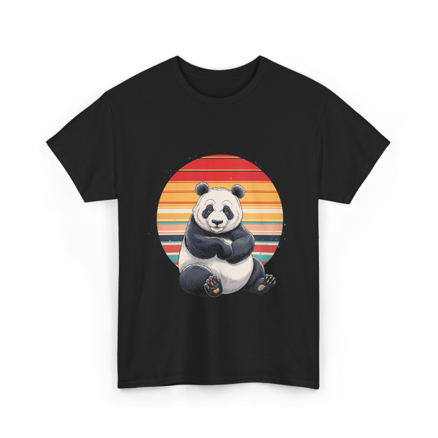 Retro Panda Kawaii Panda T-Shirt - Black