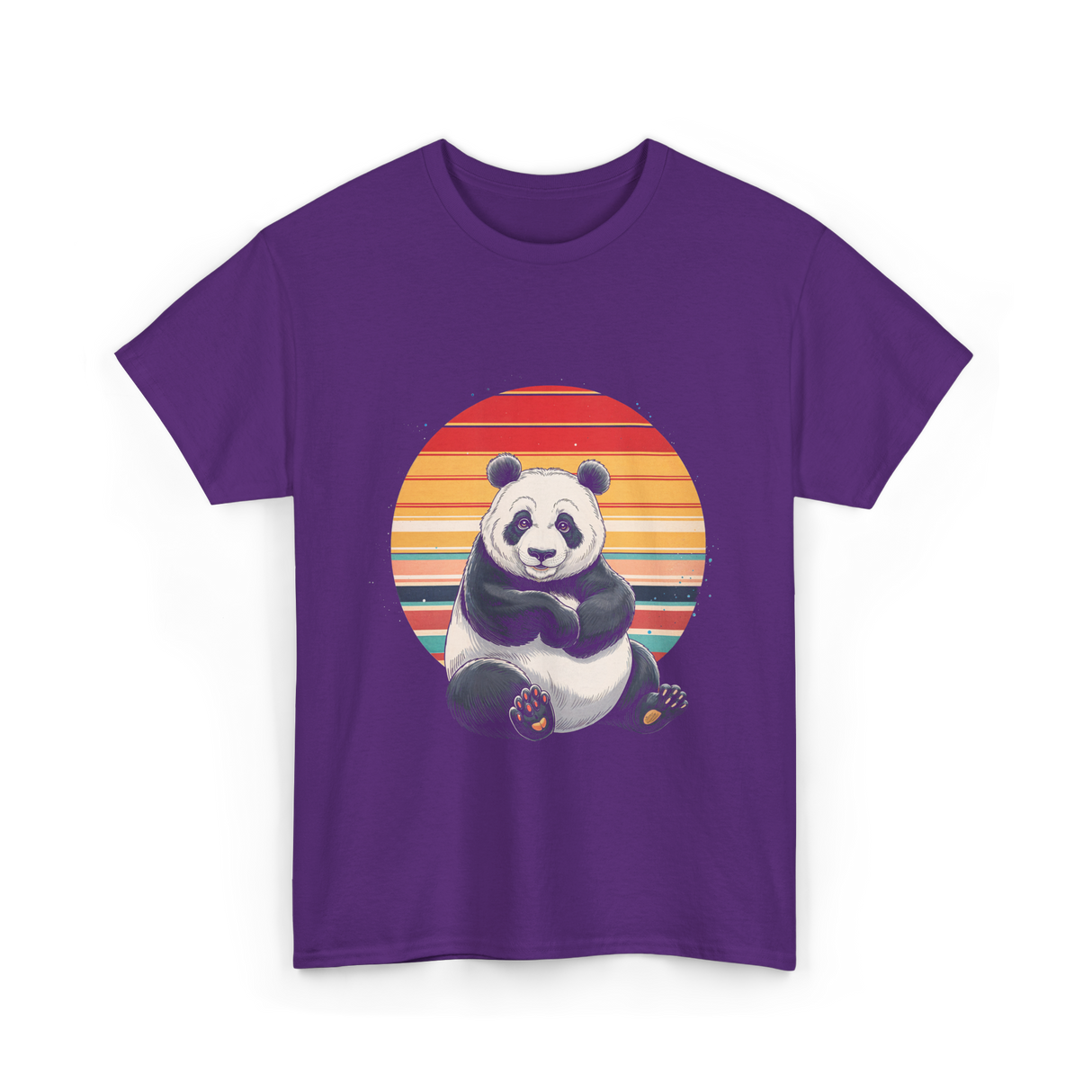 Retro Panda Kawaii Panda T-Shirt - Purple