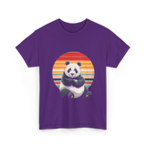 Retro Panda Kawaii Panda T-Shirt - Purple