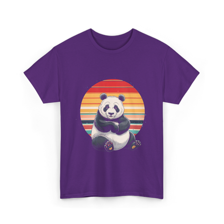 Retro Panda Kawaii Panda T-Shirt - Purple