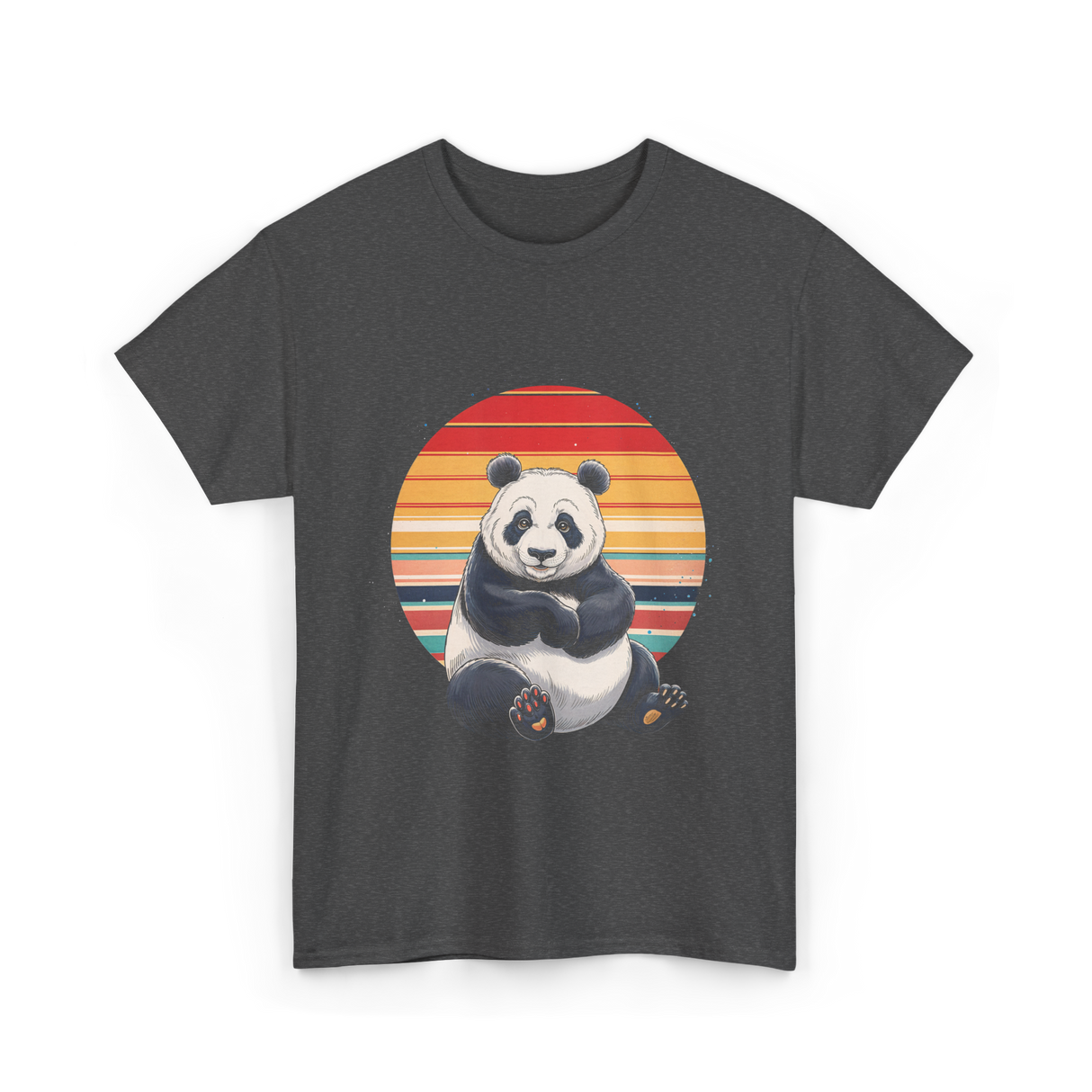 Retro Panda Kawaii Panda T-Shirt - Dark Heather