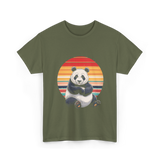 Retro Panda Kawaii Panda T-Shirt - Military Green