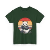 Retro Panda Kawaii Panda T-Shirt - Forest Green