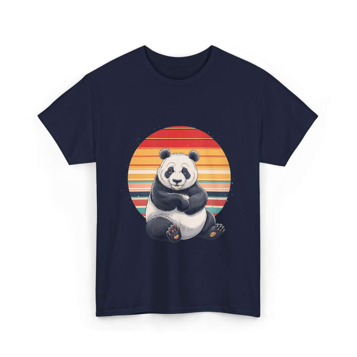 Retro Panda Kawaii Panda T-Shirt - Navy