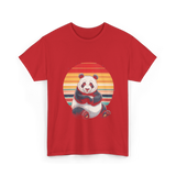 Retro Panda Kawaii Panda T-Shirt - Red