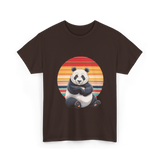 Retro Panda Kawaii Panda T-Shirt - Dark Chocolate